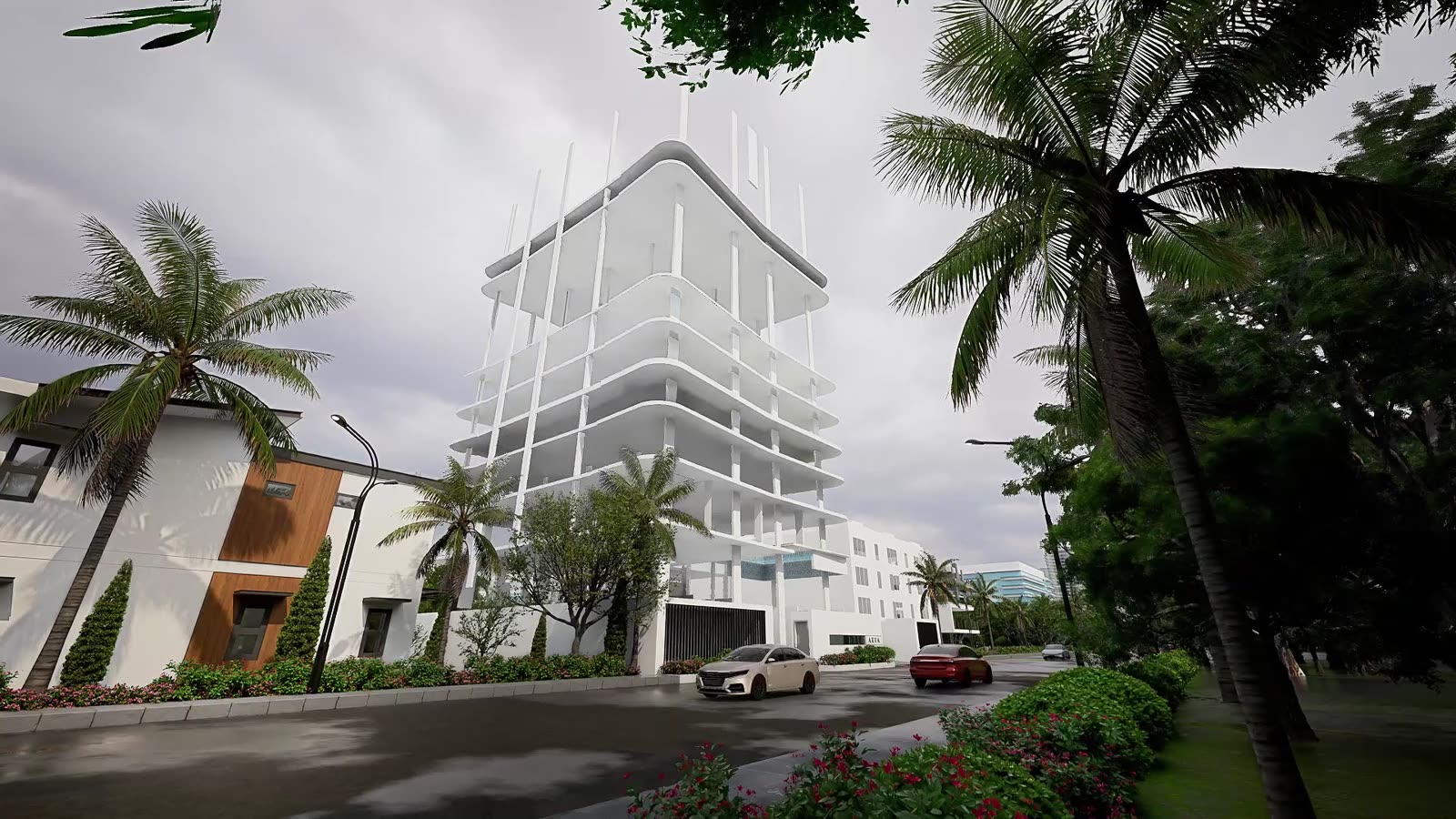 Aria exterior — approach